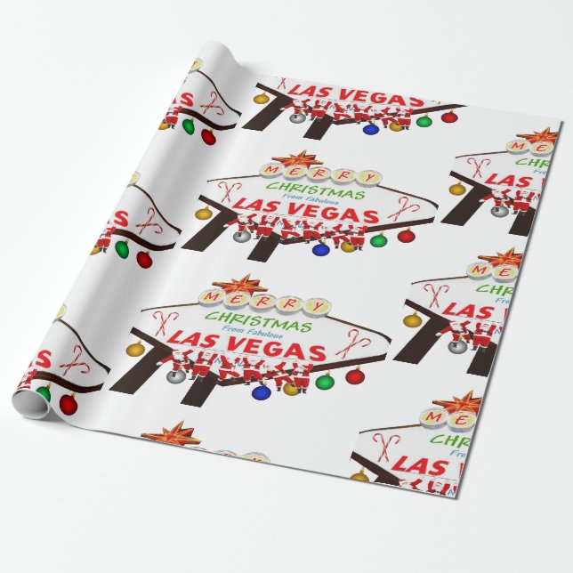 Santas hängt an Las Vegas Schildkrötenpapier Geschenkpapier (Ungerollt)