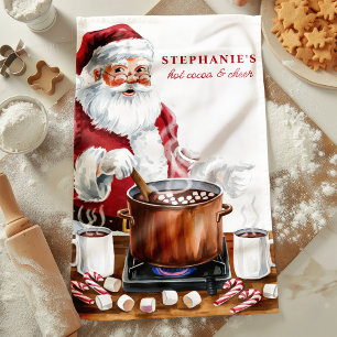 Santas Heiße Schokolade & Frohe Weihnachten Person Geschirrtuch