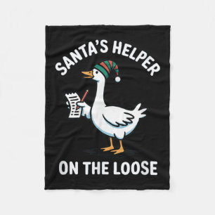Santas Helfer Gans Auf Freiem Fuß Frohe Weihnachte Fleecedecke