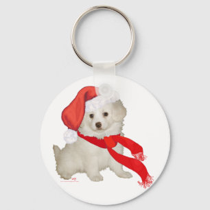Santa's Helfer Welpe Poodle / Bichon Mix Schlüsselanhänger