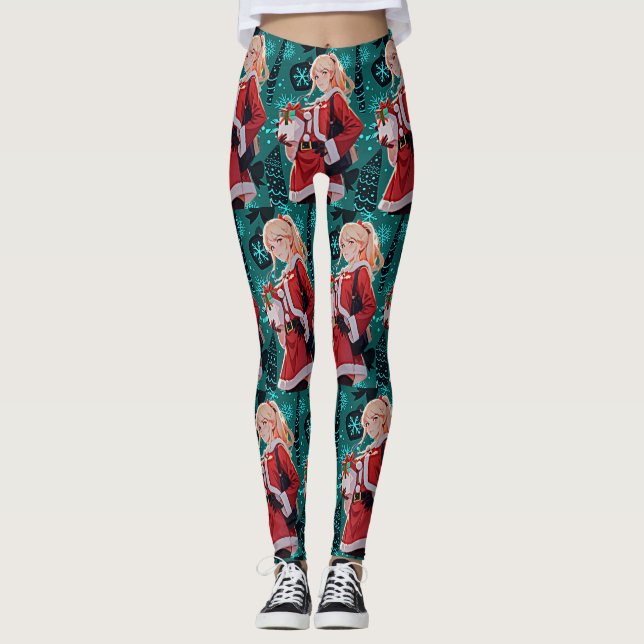 Santas Helper Kostüme Frauen Leggings (Vorderseite)