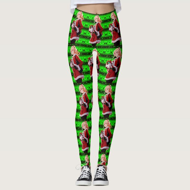 Santas Helper Kostüme Frauen Leggings (Vorderseite)