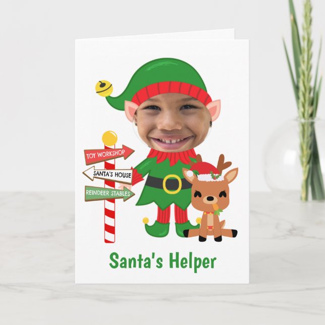 Santas Helper Niedliches Foto Weihnachten (Vorderseite)