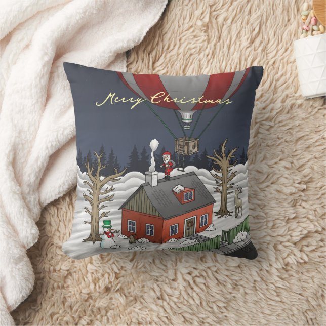 Santa's Hot Air Balloon Kissen (Decke)