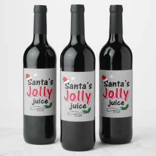 Santa's Jolly Juice Christmas Cheer Wine Bottle Weinetikett
