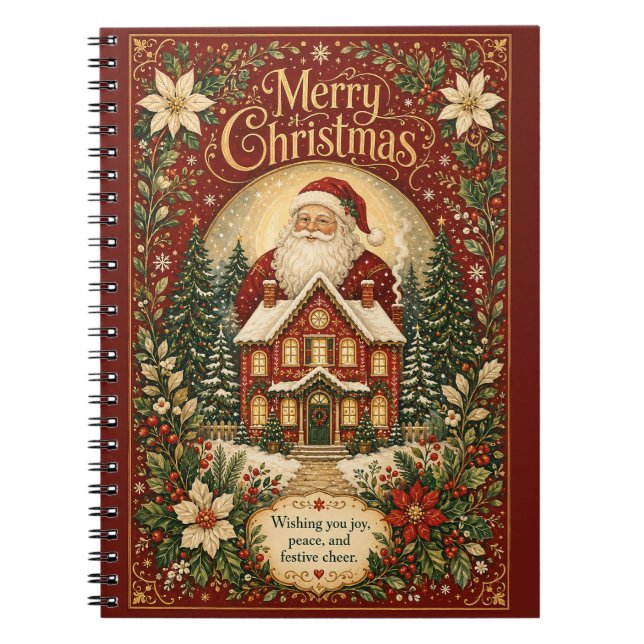 Santa's Kamin-Gruß Notizblock (Vorderseite)