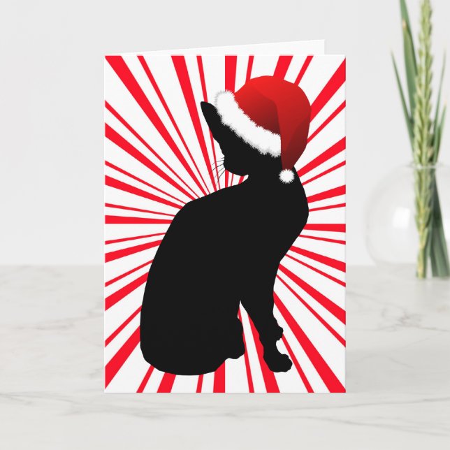 Santa's Kitty Feiertagskarte (Vorderseite)