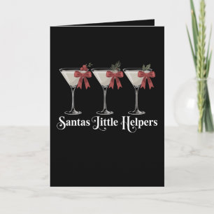 Santas kleine Helfer Weihnachts Martini Cocktails Karte