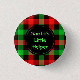 Santas kleiner Helfer Custom Round Button