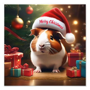 "Santa's kleiner Helfer: Das Weihnachtsmeerschwein Fotodruck