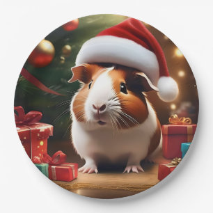 "Santa's kleiner Helfer: Das Weihnachtsmeerschwein Pappteller