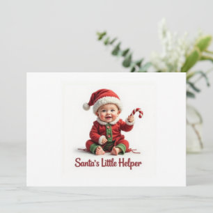 Santa's kleiner Helfer Einladung – Süßes Baby