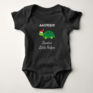 Santas kleiner Helfer Grün Weihnachtsgebäck Baby Strampler