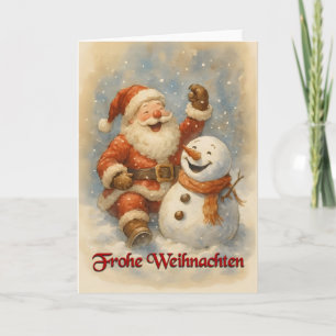 Santas Lachen im Winterzauber Karte