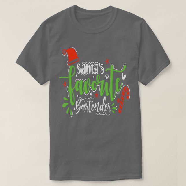 Santas Lieblings-Barkeeper-Weihnachtsgeschenk T-Shirt (Design vorne)