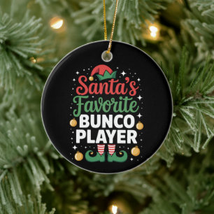 Santas Lieblings-Bunco-Spieler Weihnachten Xmas Keramik Ornament