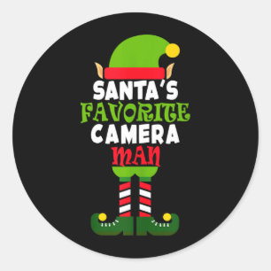 Santas Lieblings Camvibes Mann Lustiges Weihnachte Runder Aufkleber