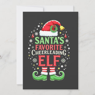 Santa's Lieblings-Cheerleading-Elfen-Familien-Matc Einladung