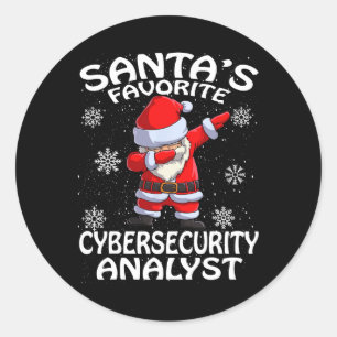 Santa's Lieblings-Cybersicherheitsanalytiker Weihn Runder Aufkleber