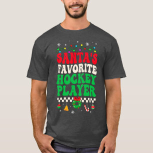 Santas Lieblings-Eishockeyspieler Retro-Weihnachte T-Shirt