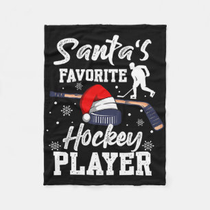 Santas Lieblings-Eishockeyspieler Weihnachten Schl Fleecedecke