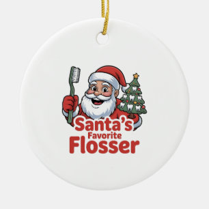 Santa's Lieblings-Flosser Weihnachten Dental Zahna Keramik Ornament