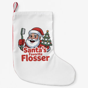 Santa's Lieblings-Flosser Weihnachten Dental Zahna Kleiner Weihnachtsstrumpf