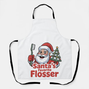 Santa's Lieblings-Flosser Weihnachten Dental Zahna Schürze