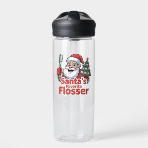 Santa's Lieblings-Flosser Weihnachten Dental Zahna Trinkflasche