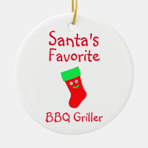 Santa's Lieblings GRILLEN Griller Keramik Ornament