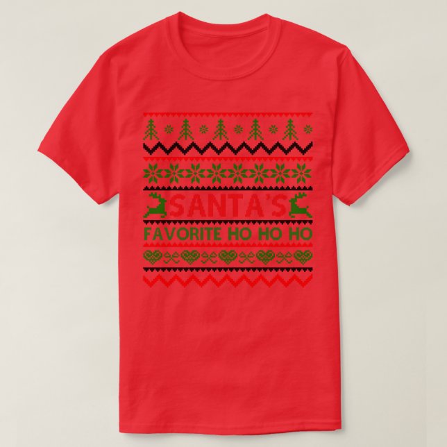 Santas Lieblings ho ho ho ho T-Shirt (Design vorne)