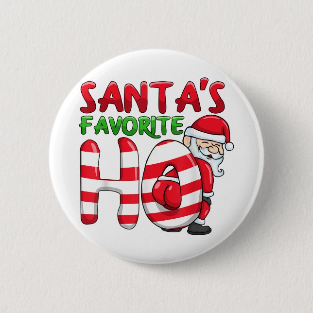Santas Lieblings-ho santa Lieblings-Mädchen christ Button (Vorderseite)