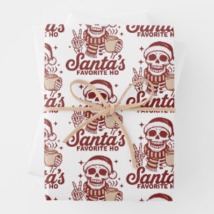 Santas Lieblings-Ho-Skelett-Sarkastisches Weihnach Geschenkpapier Set