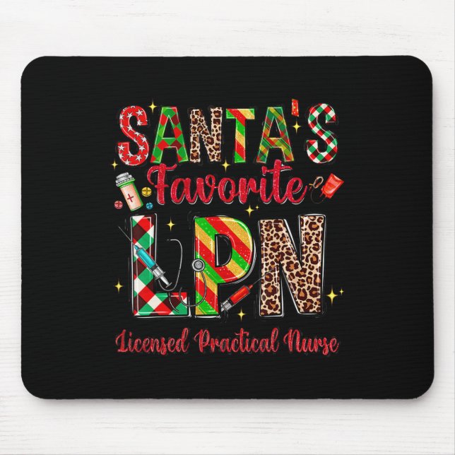 Santas Lieblings-Lpn Licensed Practical Nurse Frau Mousepad (Vorne)