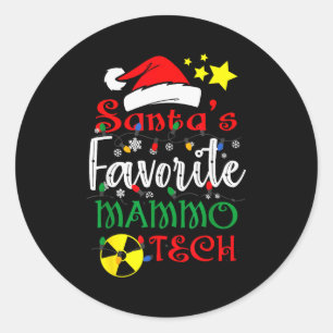 Santas Lieblings-Mammo-Tech, Mammographie-Weihnach Runder Aufkleber