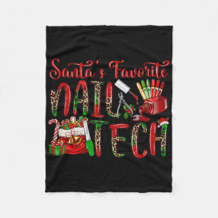 Santa's Lieblings-Nageltechniker-Weihnachts-Pyjama Fleecedecke