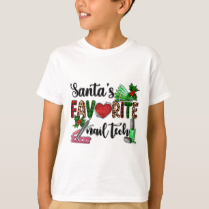 Santa's Lieblings-Nageltechnikerin Frohe Weihnacht T-Shirt