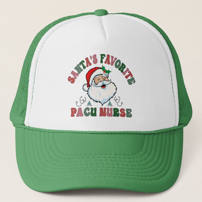 Santa's Lieblings-Pacu-Krankenschwester - Weihnach Truckerkappe (Vorderseite)