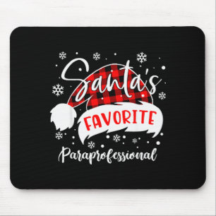 Santas Lieblings-Paraprofessional-Hut Flanell Chri Mousepad
