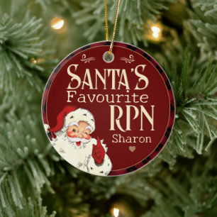 Santa's Lieblings-RPN für Krankenschwestern, Keramik Ornament