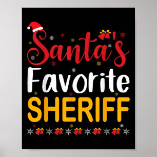 Santas Lieblings-Sheriff passende Familien-Pyjama Poster