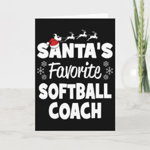 Santas Lieblings-Softll-Coach Lustige Weihnachts-M Karte