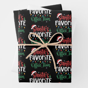 Santas Lieblings-Team im Büro Weihnachten Lustige  Geschenkpapier Set
