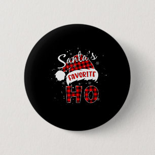 Santas Lieblings-Weihnachten Rot kariert Buffalo P Button