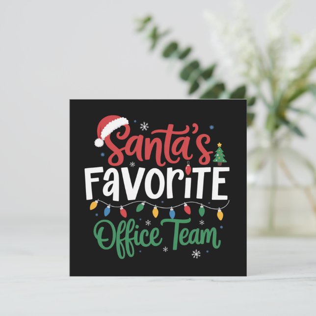 Santas Lieblingsbüro-Team Weihnachten Lustige Arbe (Stehend Vorderseite)