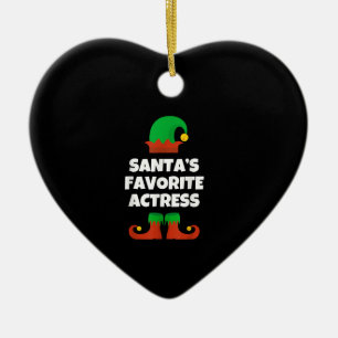 Santas Lieblingsdarstellerin Weihnachts-Schauspiel Keramik Ornament