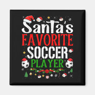 Santas Lieblingsfußballspieler Weihnachts-Pyjama-A Magnet