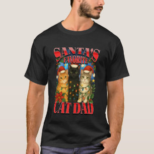 Santas Lieblingskatzendaddy Weihnachten Lustig Fei T-Shirt