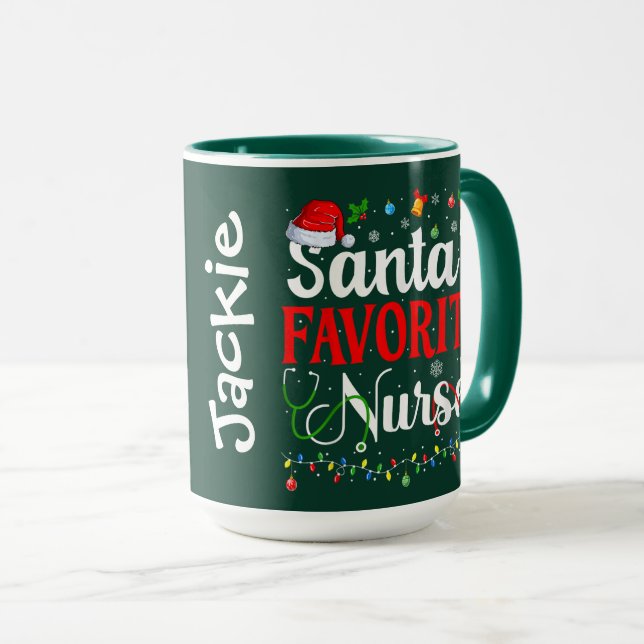 Santas Lieblingskrankenschwester Tasse (VorderseiteRechts)