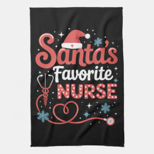 Santa's Lieblingskrankenschwester Weihnachten  Geschirrtuch